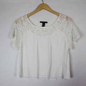 🌼4 for $20 Forever 21 Lace Sleeve/Collar Crop Top